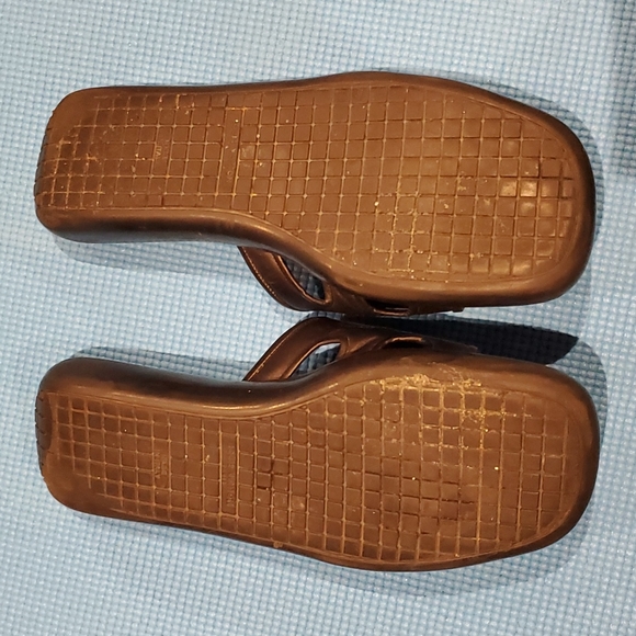 Louis vuitton brown leather slides slippers sandals size 11 usa - Picture 5 of 8